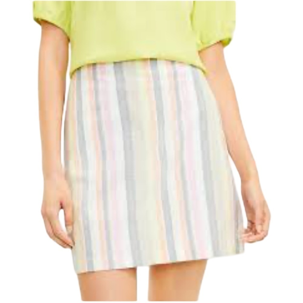 LOFT Striped Pastel Pocket Shift Skirt Size 4